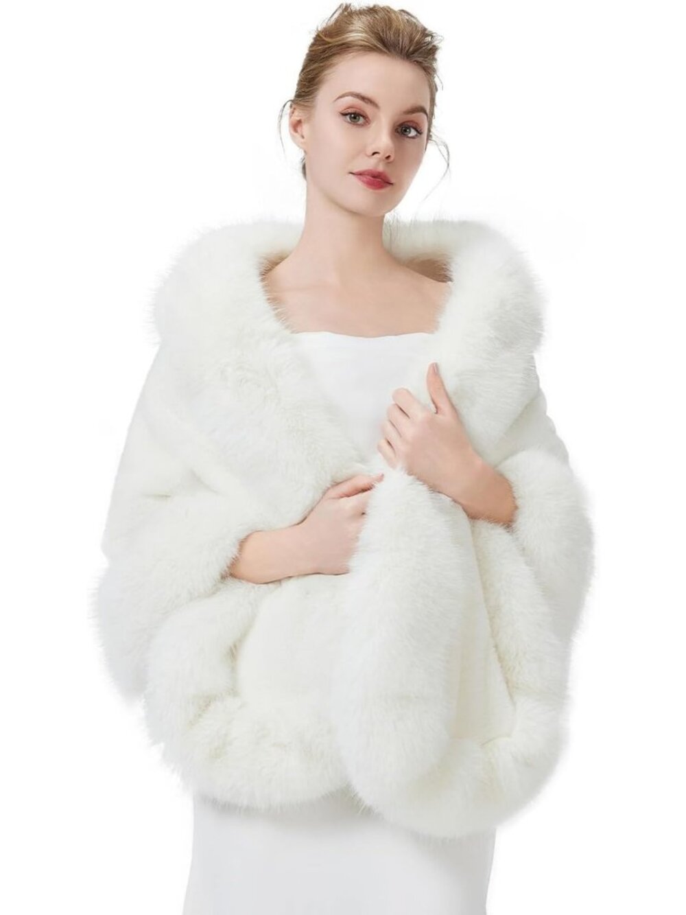 Chic Faux Fur Shawl Wrap Stole for Bridal or Formal Dresses - Elegant Cover-Up